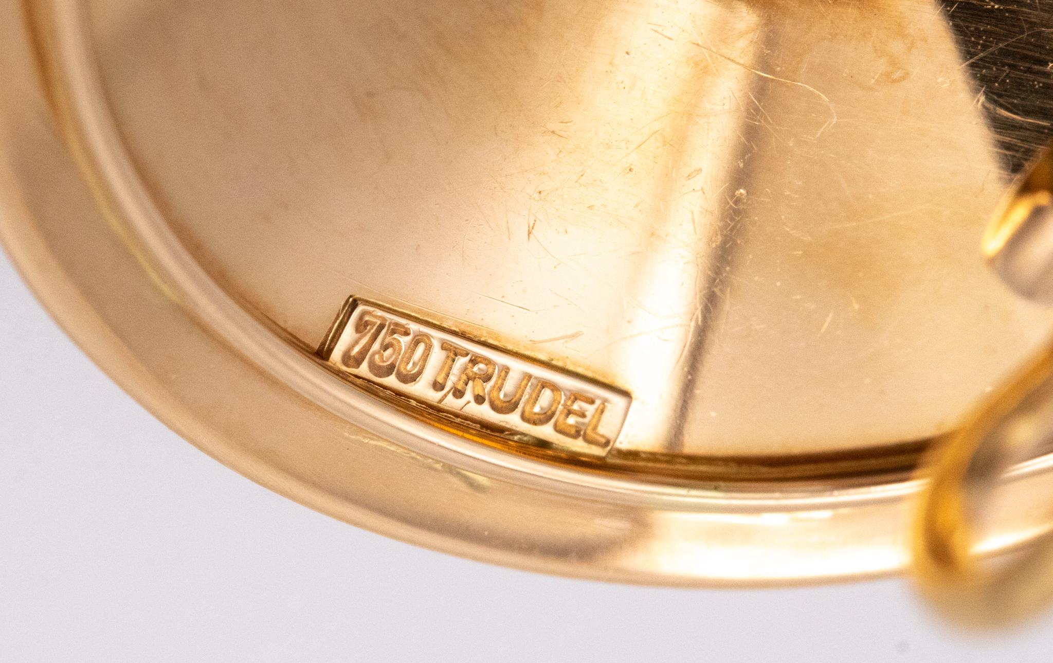 Trudel by Kurt Aepli 1970 Schweizer Geometrische Clips Ohrringe aus poliertem 18 Karat Gold 4