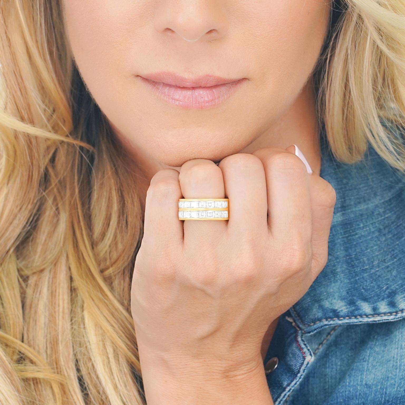 Trudel of Zurich Modernist Diamond Set Gold Ring im Zustand „Hervorragend“ in Litchfield, CT
