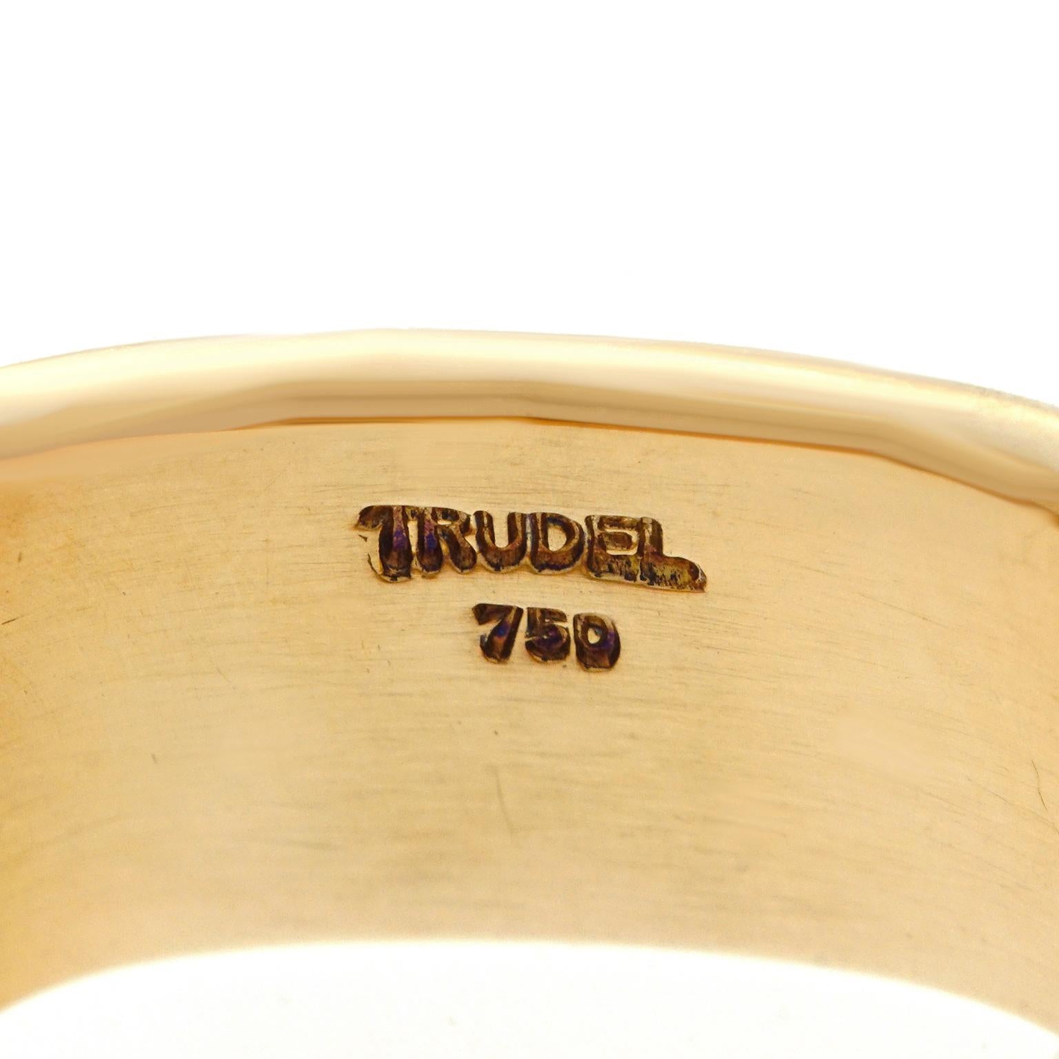 Trudel of Zurich Modernist Diamond Set Gold Ring für Damen oder Herren
