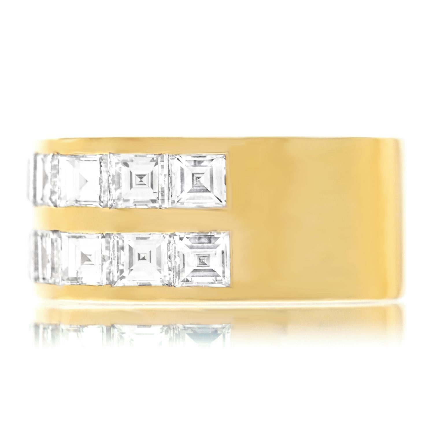 Trudel of Zurich Modernist Diamond Set Gold Ring 2