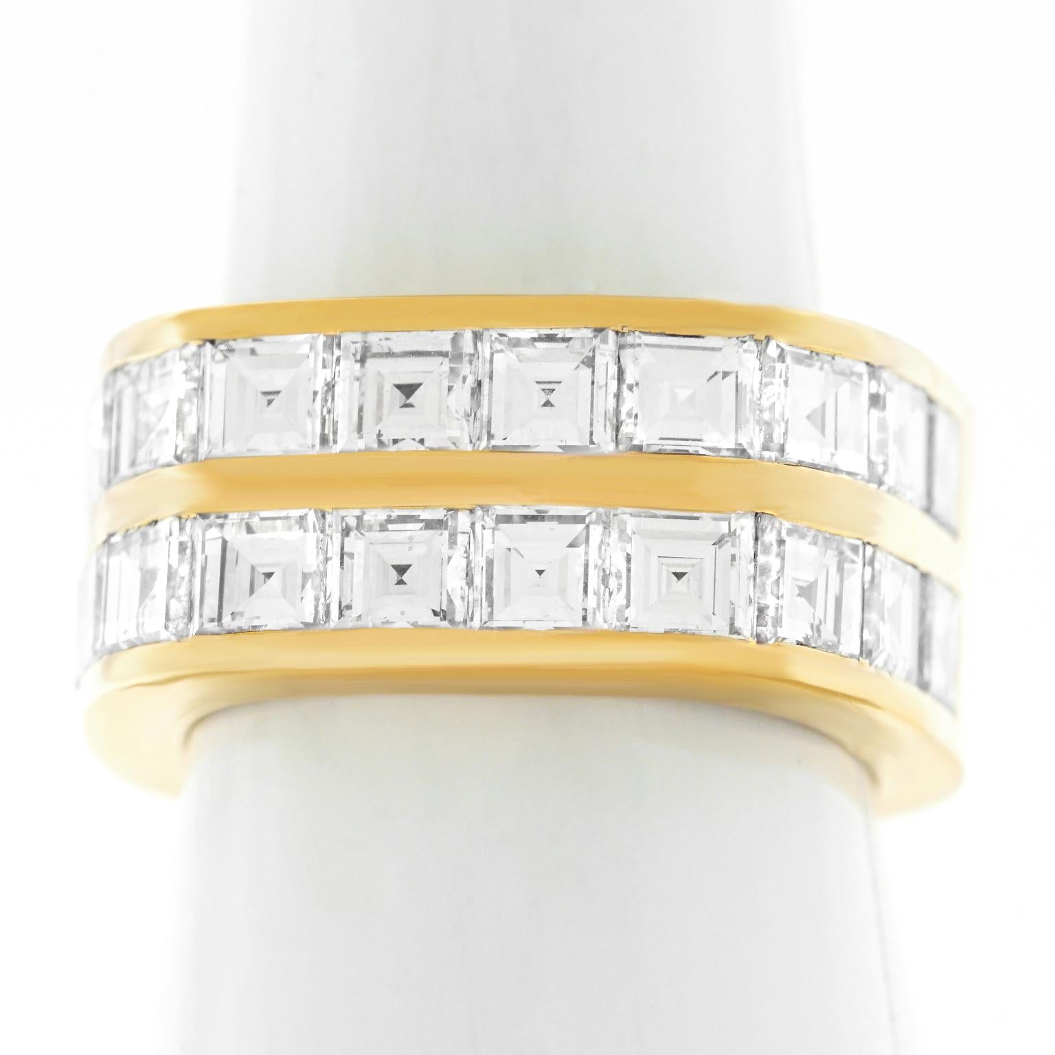 Trudel of Zurich Modernist Diamond Set Gold Ring 3