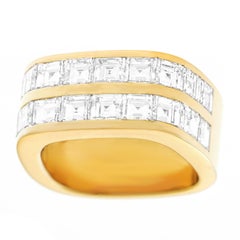 Trudel of Zurich Modernist Diamond Set Gold Ring