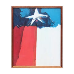 Vintage "Texas Flag" Series #11 Red, White, and Blue Abstract Painting