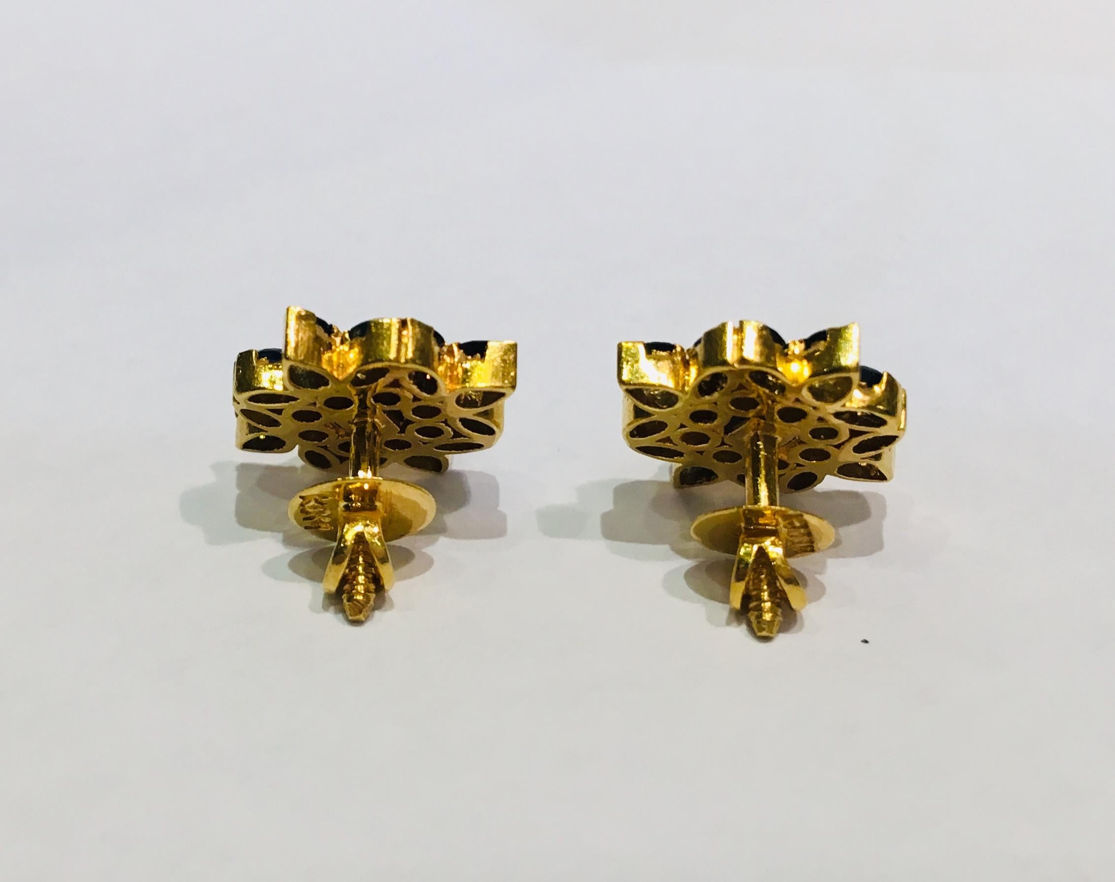 sapphire snowflake earrings