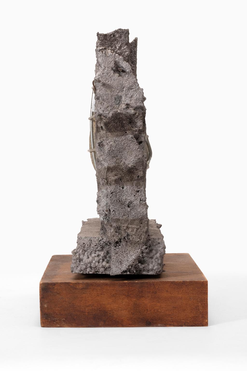 Hand-Crafted Robert Bielat Sculpture Cast Bi-Metal Stone Wood 