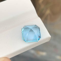 True Luxury Swiss Blue Topaz 12.80 carats Asscher Cut Natural Madagascar's Gem