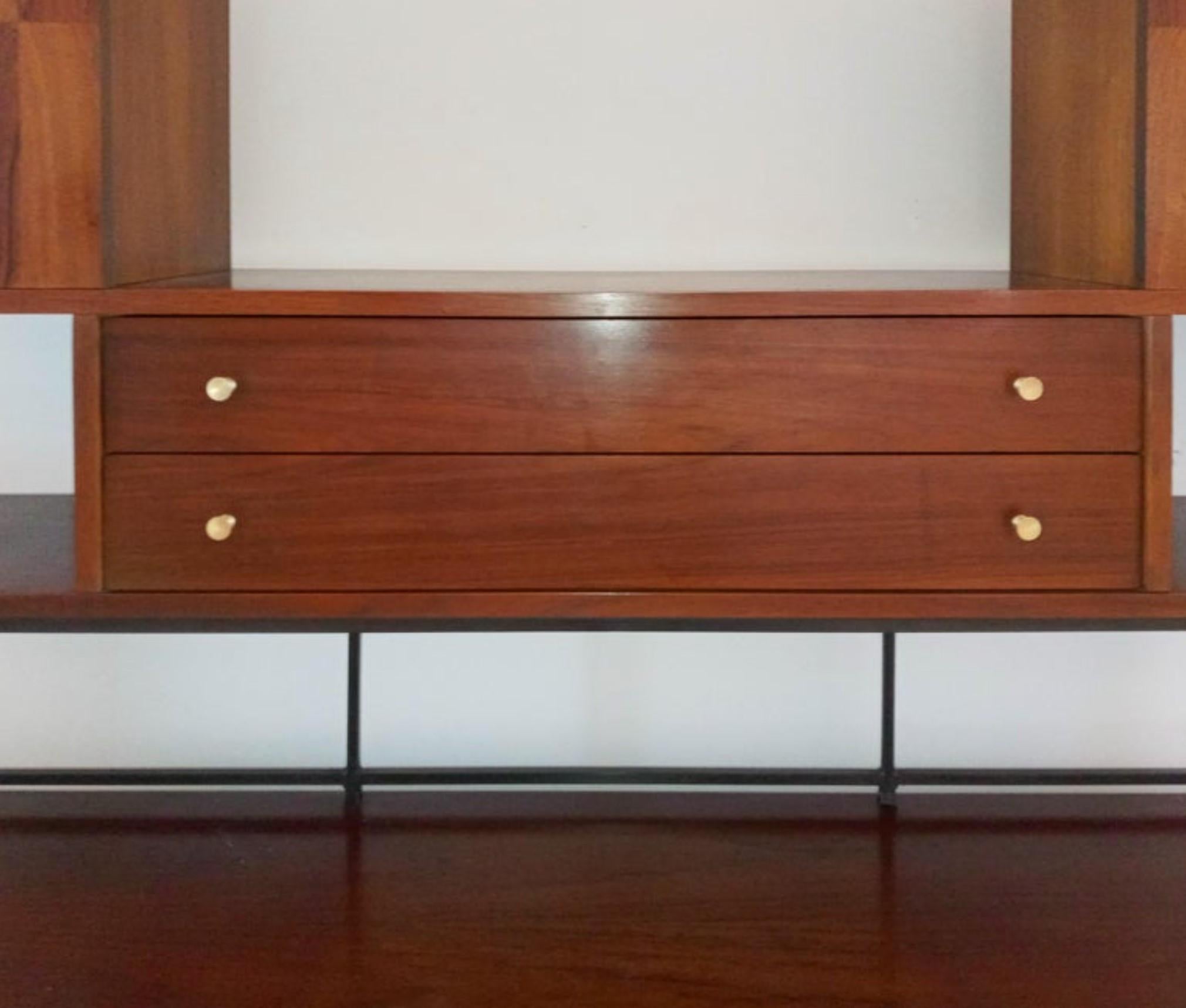 Mid-Century Modern True Mid-Century Classic Inlaid Rosewood Walnut Credenza Cabinet by Stanley USA For Sale