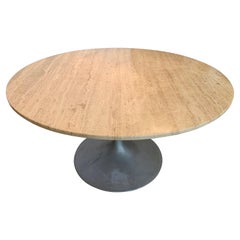 True Mid-Century Modern Marble Top Tulip Dining Table Saarinen Style