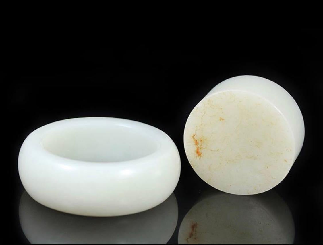 True Mutton Fat White Jade Certified Natural Nephrite Jade Carved by Master 于士榮. For Sale 11