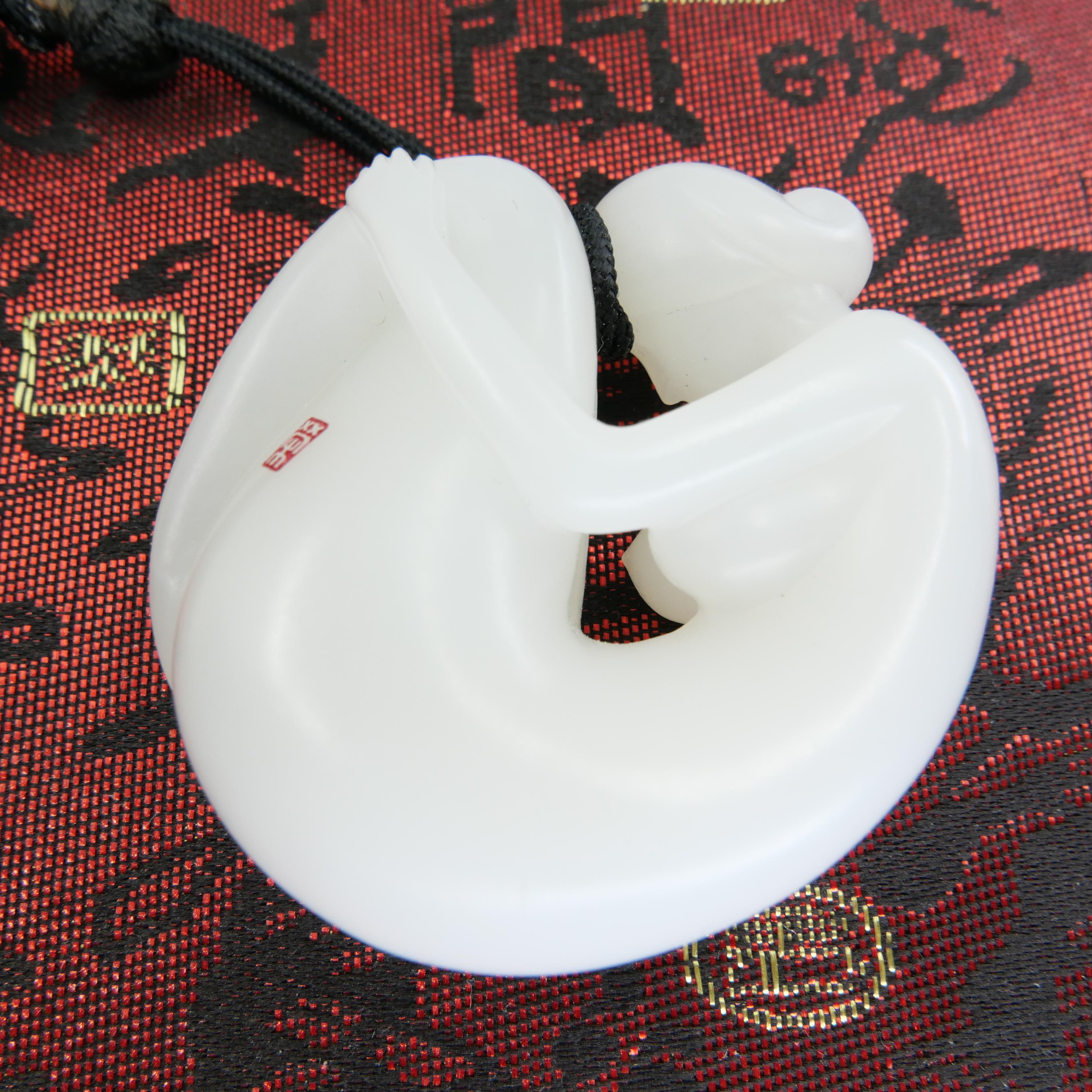 True Mutton Fat White Jade Certified Natural Nephrite Jade Carved by Master 于士榮. For Sale 3