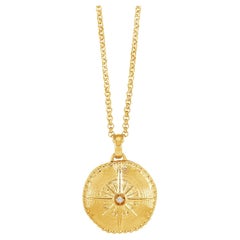 True North Diamond Locket In 18ct Gold Vermeil