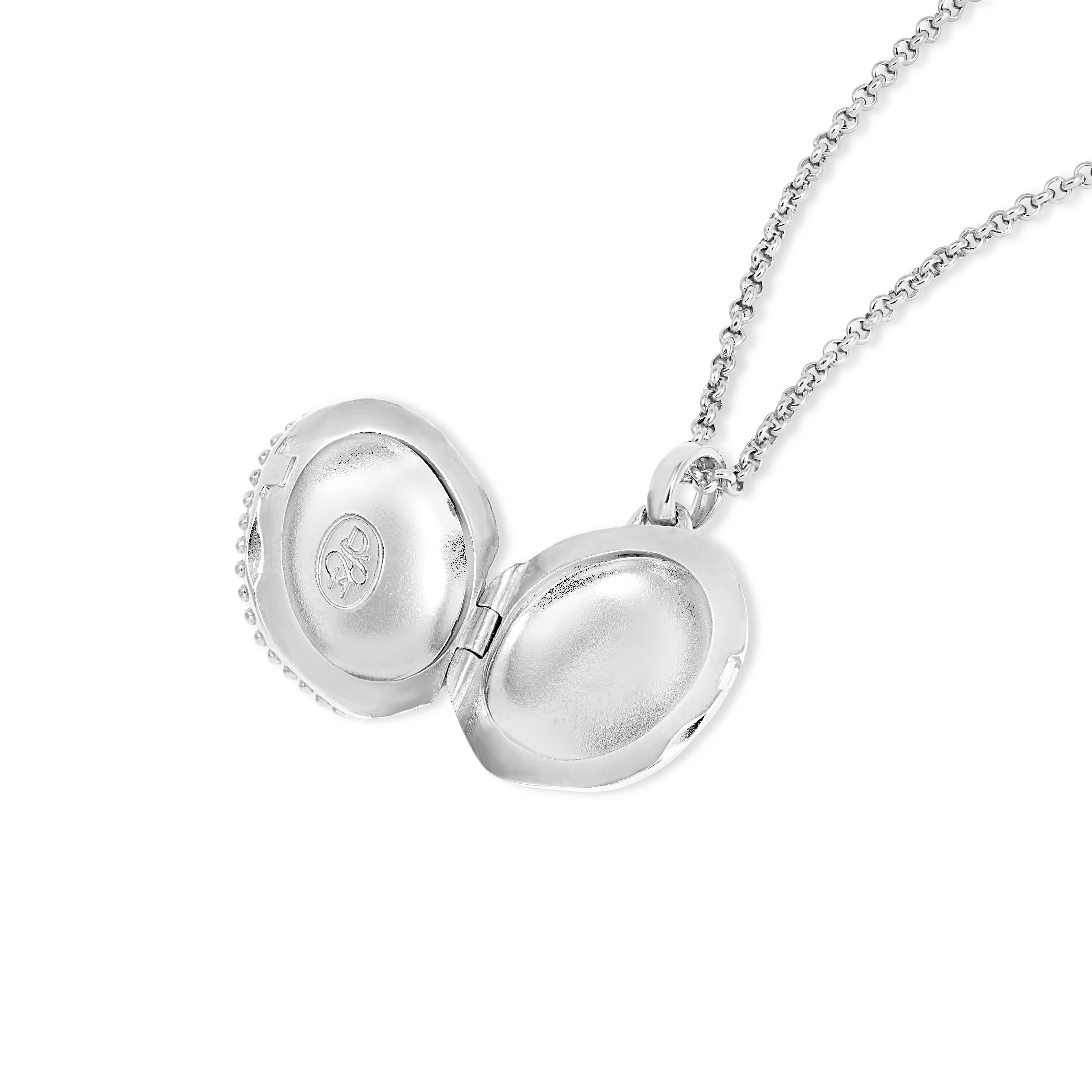 Chart the course for your next adventure with our sterling silver 'True North' locket, set with a sparkling diamond in the centre. Add engraving - choose the name or map coordinates of a special place, important dates, initials of loved ones or even