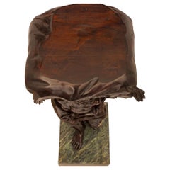 True Pair of Continental 19th Century Neo-Classical St. Solid Mahogany Columns