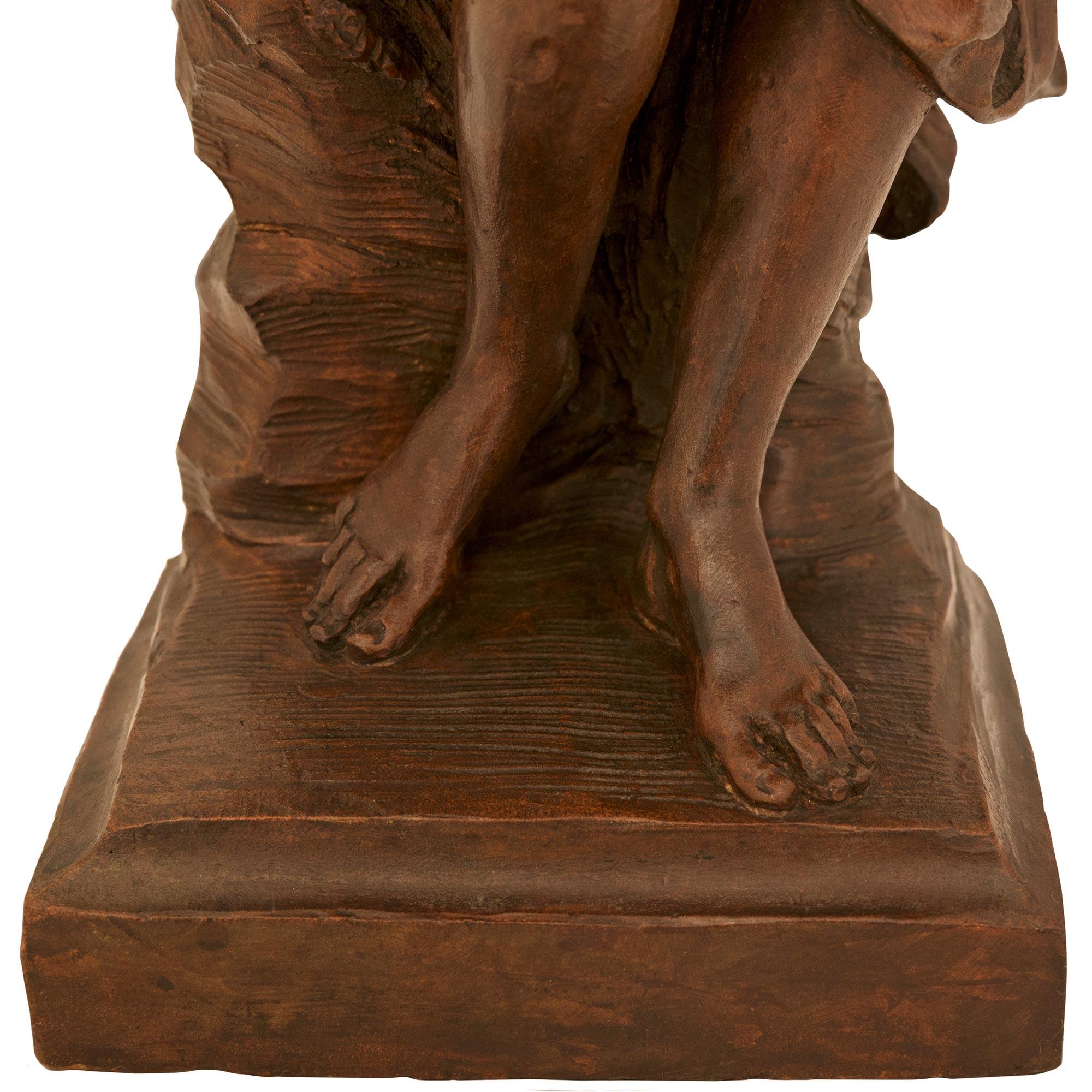 vera coppia di statue in terracotta fiamminghe della fine del XVII secolo raffiguranti Leda e Ganimede in vendita 3