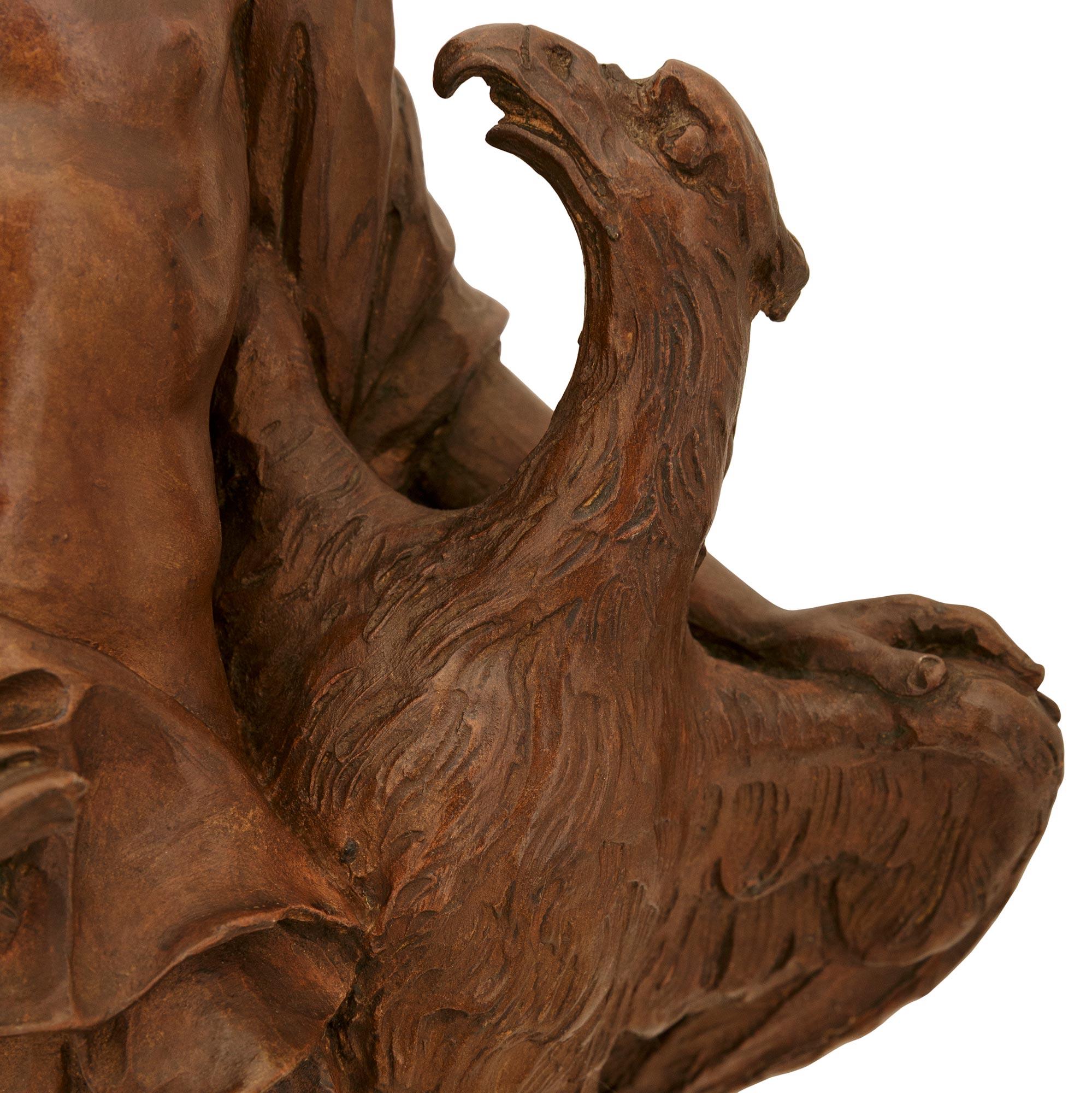 vera coppia di statue in terracotta fiamminghe della fine del XVII secolo raffiguranti Leda e Ganimede in vendita 2