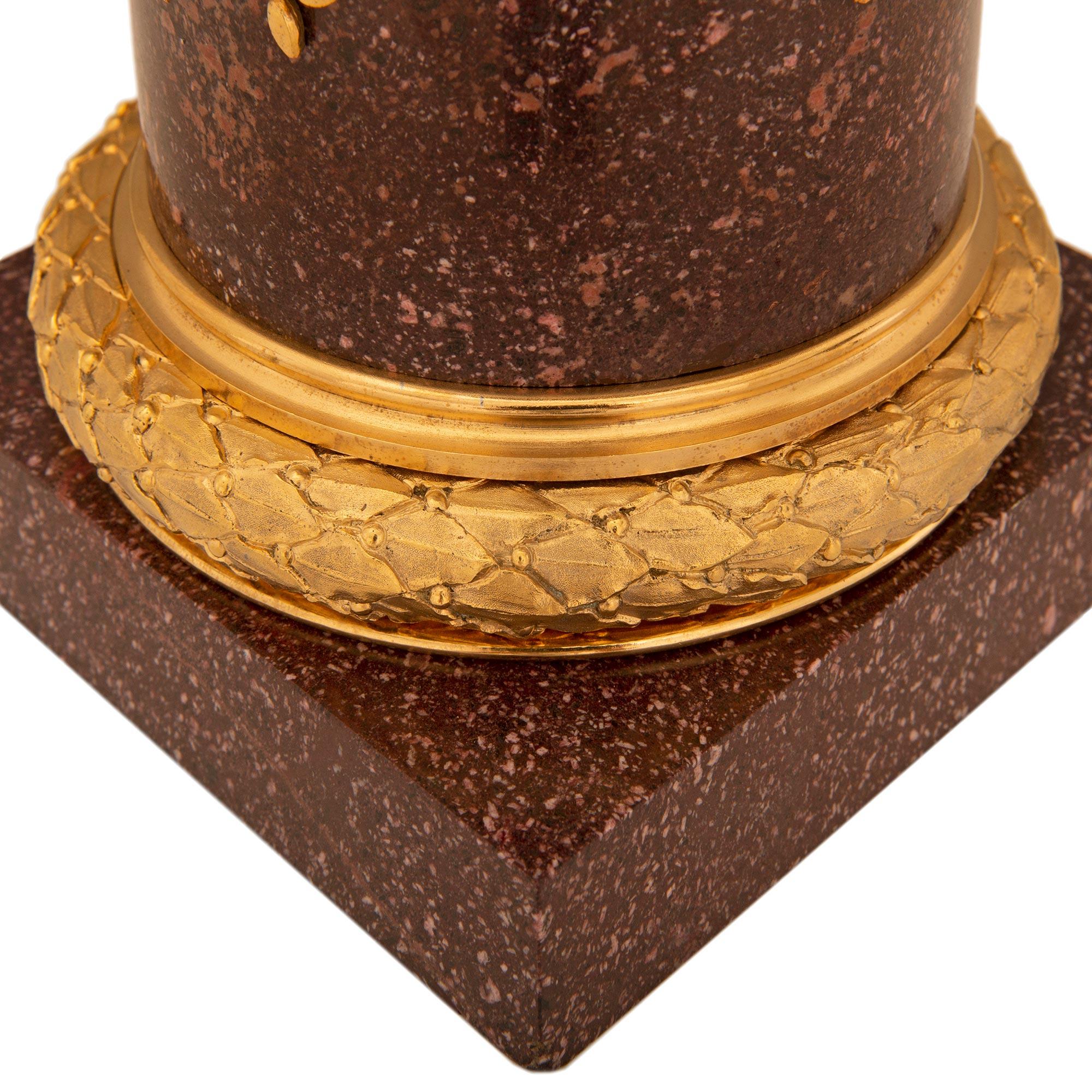 Trueing Paar französische Bronze- und Porphyrlampen aus der Belle Époque des 19. im Angebot 4