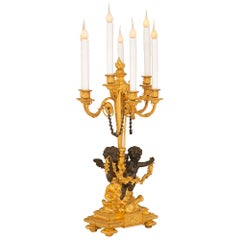 True Pair of French 19th Century Belle Époque Period Ormolu Candelabra Lamps