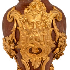 True Pair Of French 19th Century Louis XV St. Rosso Antico And Ormolu Lamps