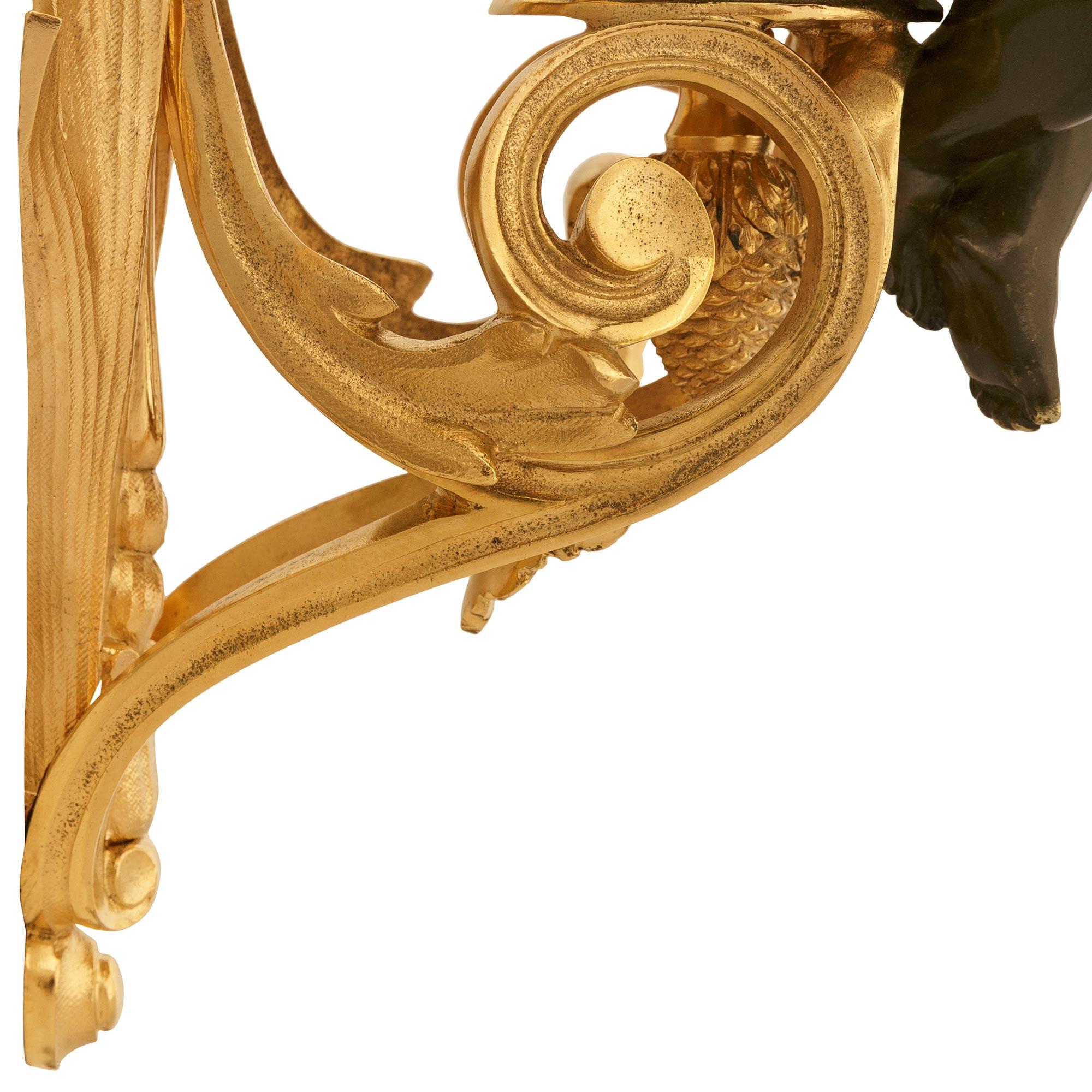 true pair of French 19th century Louis XVI Bronze and Ormolu Cherub wall decor For Sale 6