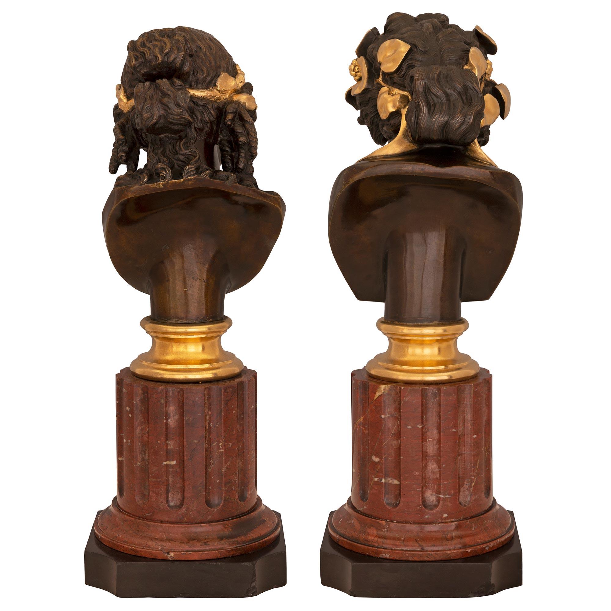 True Pair Of French 19th Century Louis XVI St. Belle Époque Period Busts  For Sale 5