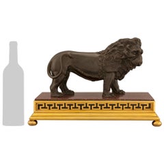 True Pair of French 19th Century Louis XVI St. Ormolu, Bronze & Porphyry Statues