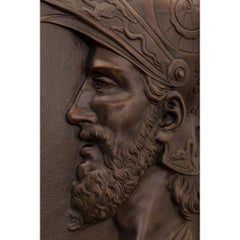 True Pair of French 19th Century Patinated Bronze Decorative Wall Plaques