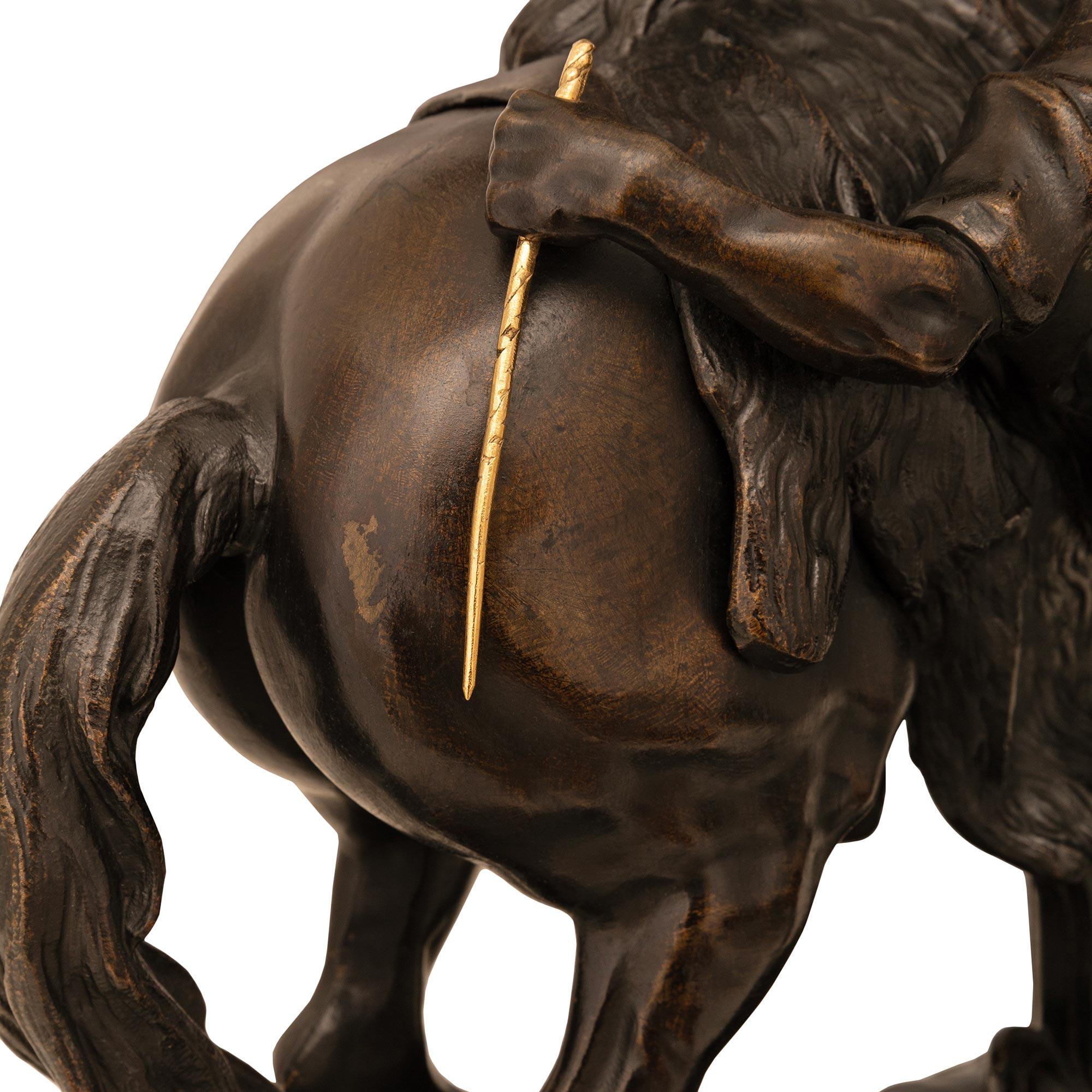 XIXe siècle Paire de véritables statues de chevaux en bronze patiné du 19ème siècle en vente