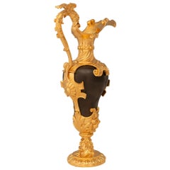 True Pair of French 19th Century Renaissance St. Bronze & Ormolu Ewers