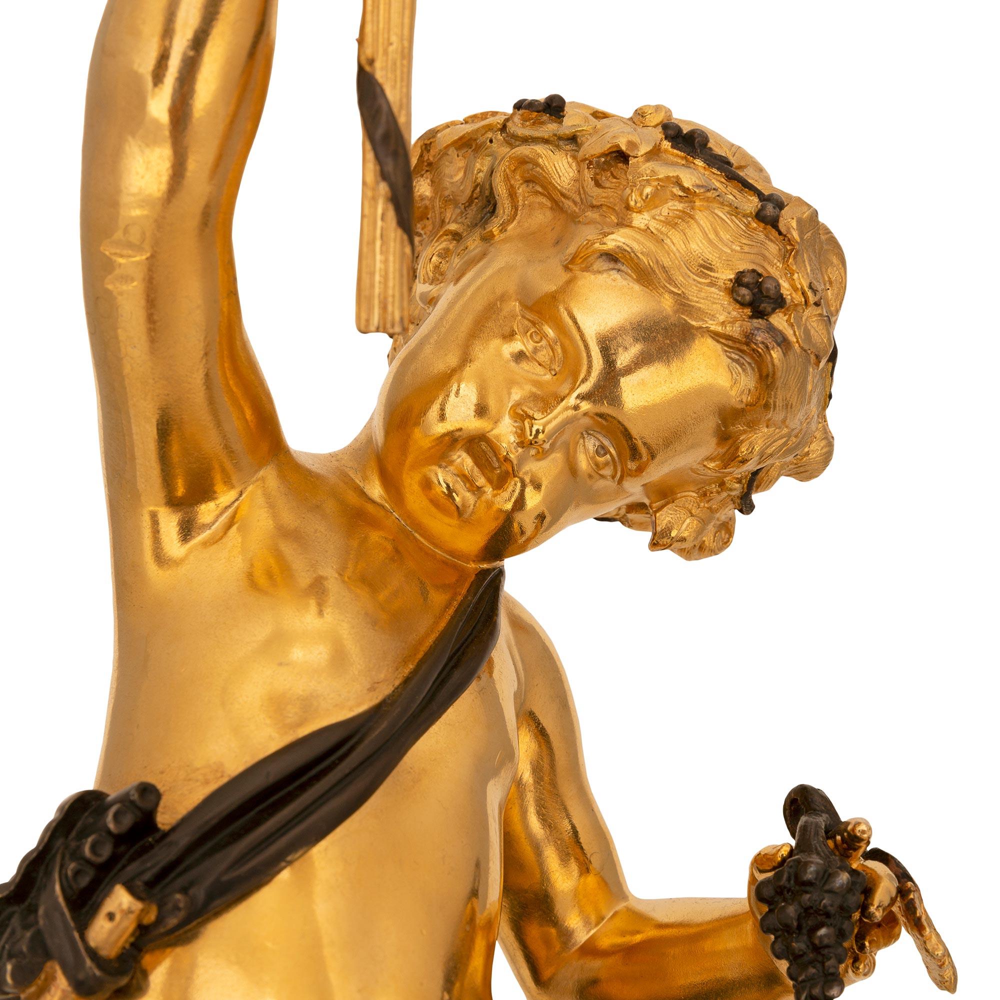 Paire de lampes en bronze et bronze doré d'époque française du 19ème siècle. Bon état - En vente à West Palm Beach, FL