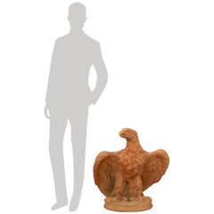 true pair of Italian 19th century Tuscan st. Terra Cotta eagles