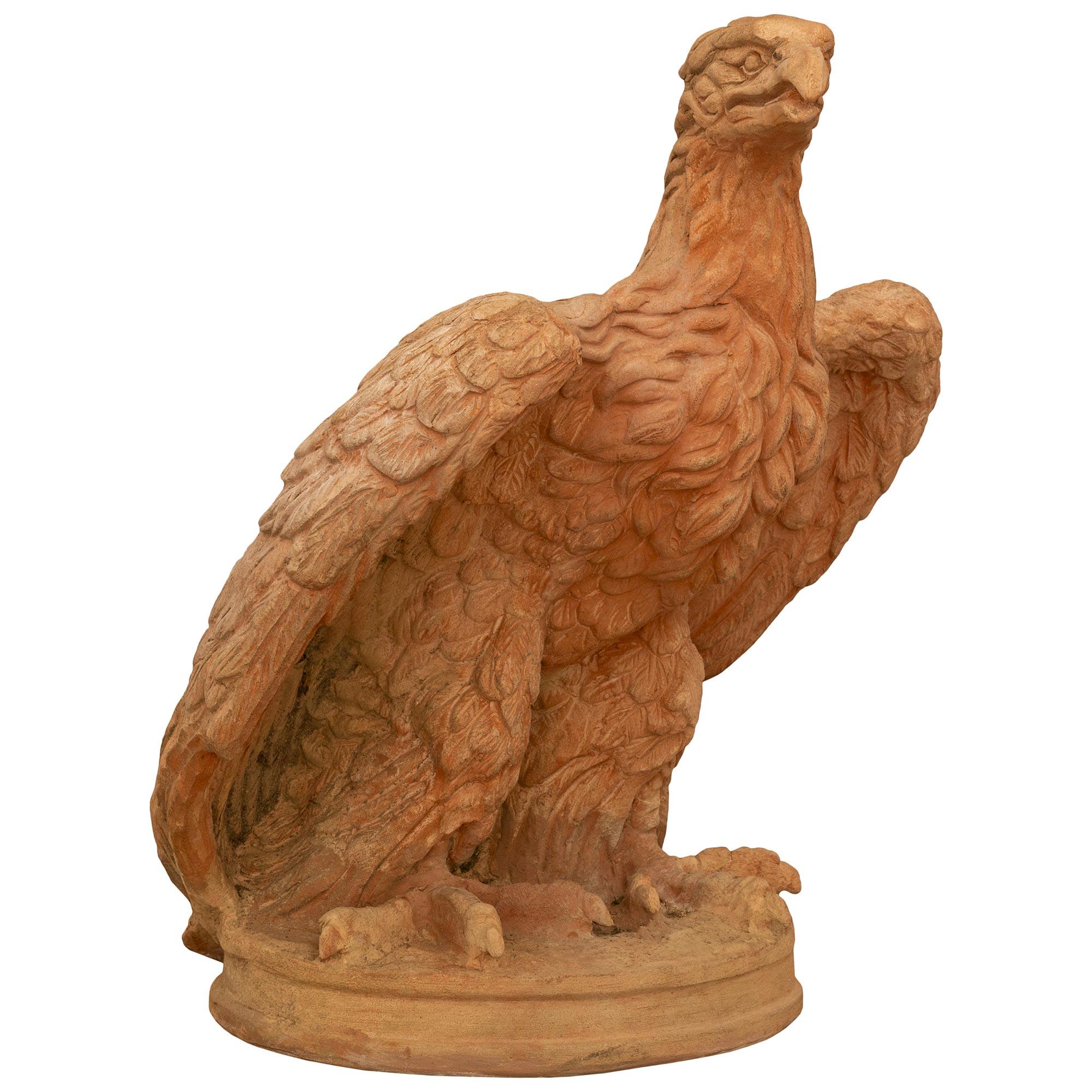 Italiano vera coppia di aquile in terracotta toscana del XIX secolo in vendita