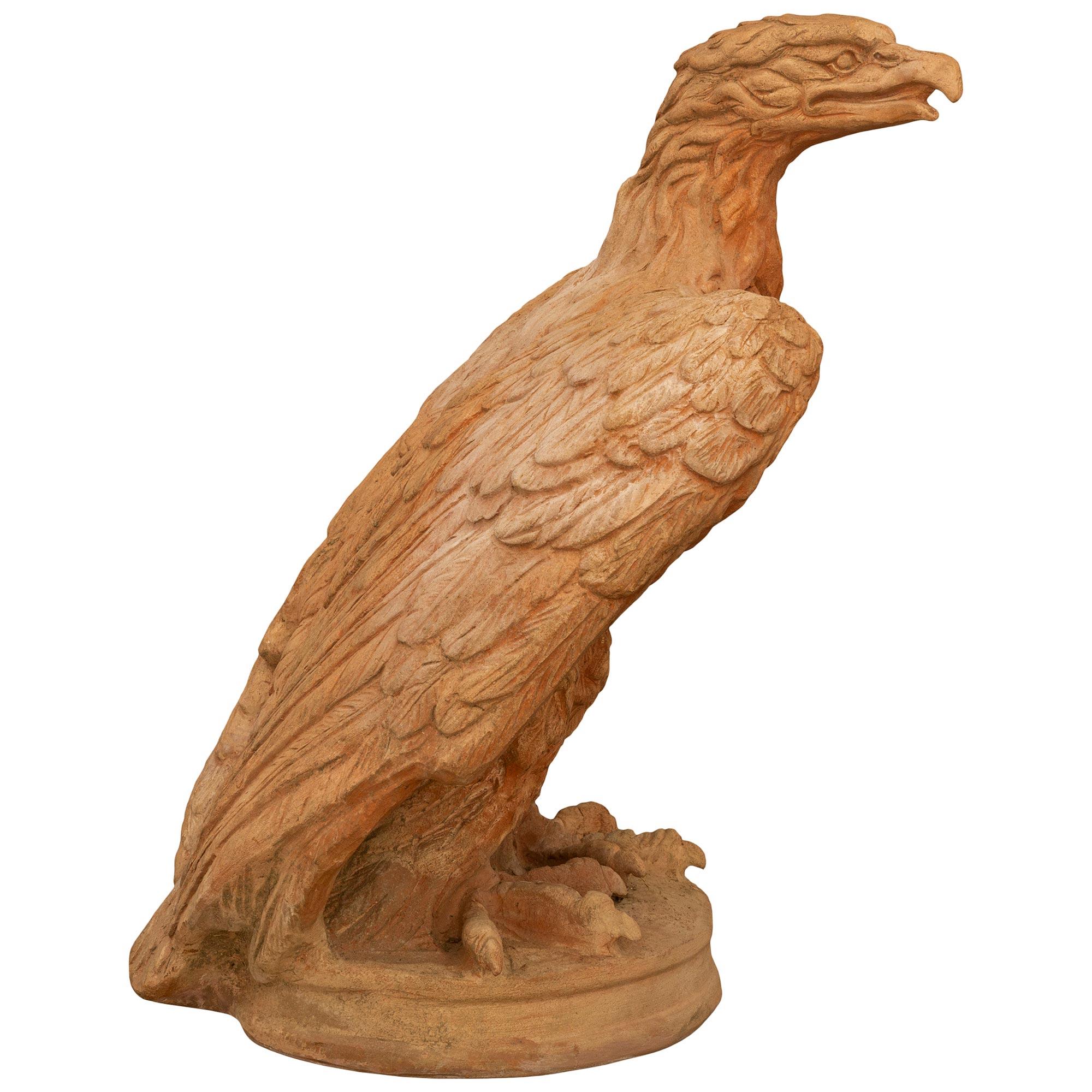 vera coppia di aquile in terracotta toscana del XIX secolo In condizioni buone in vendita a West Palm Beach, FL