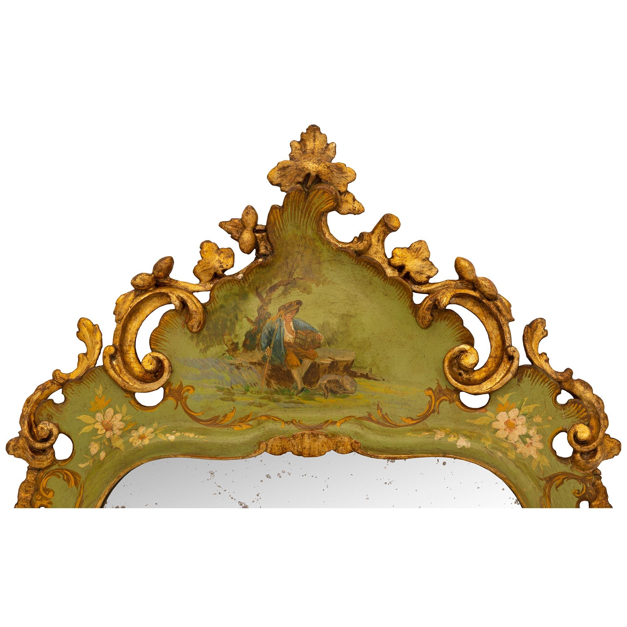 True Pair of Italian 19th Century Venetian St. Patinated Wood Mirrors In Good Condition For Sale In West Palm Beach, FL