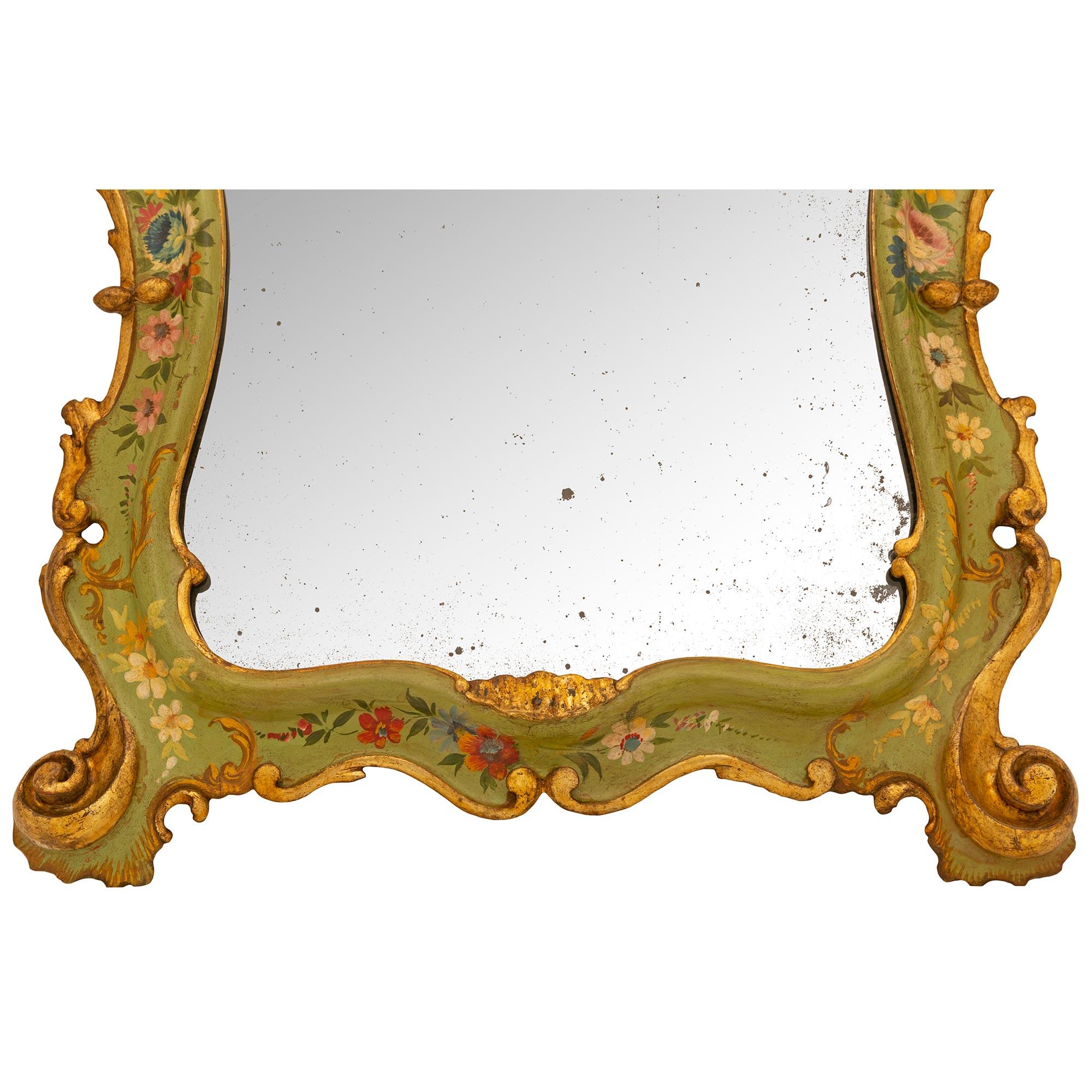 True Pair of Italian 19th Century Venetian St. Patinated Wood Mirrors For Sale 3
