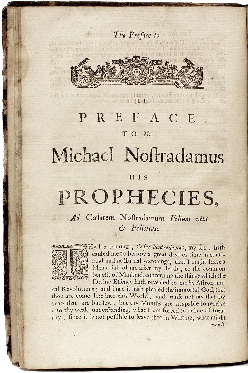 British True Prophecies or Prognostications of Michael Nostradamus, 2nd English ED 1685