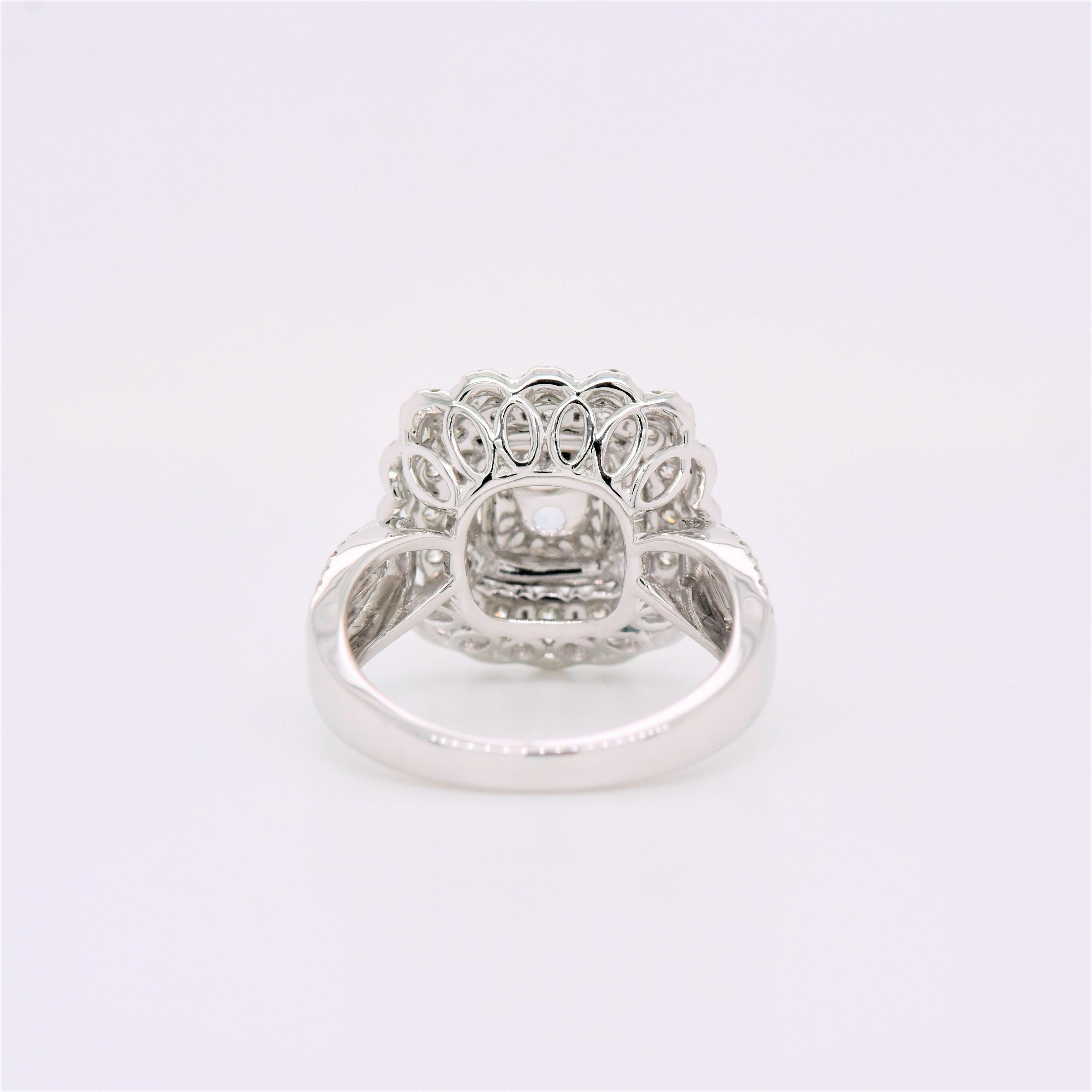 double halo pave engagement ring