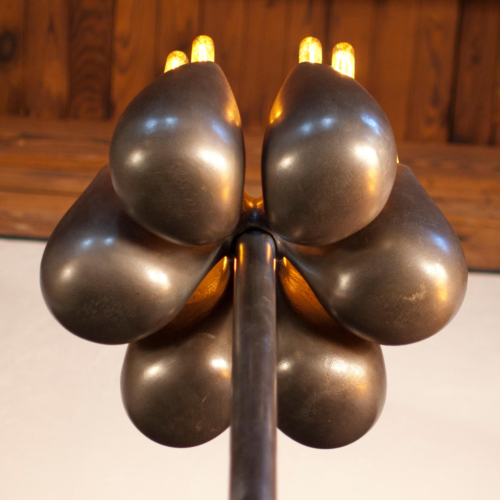 Burnished Truffula Floor Lamp, Patinated Cast Aluminum, Small, Jordan Mozer, USA, 2012 For Sale