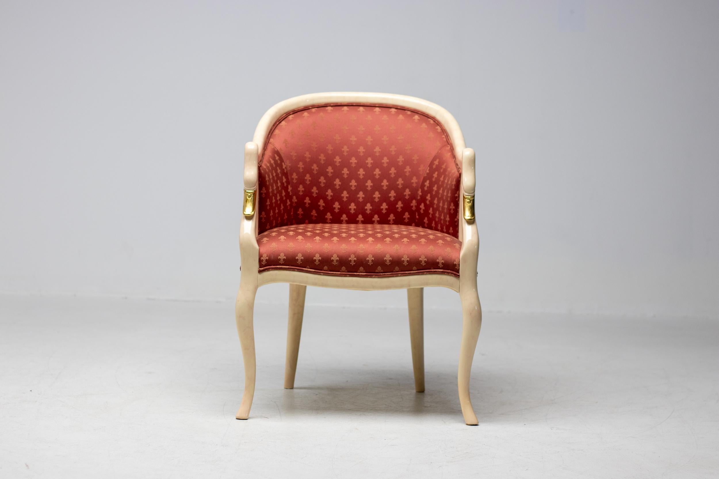 Lacquered Trüggelmann Swan-neck Armchair For Sale