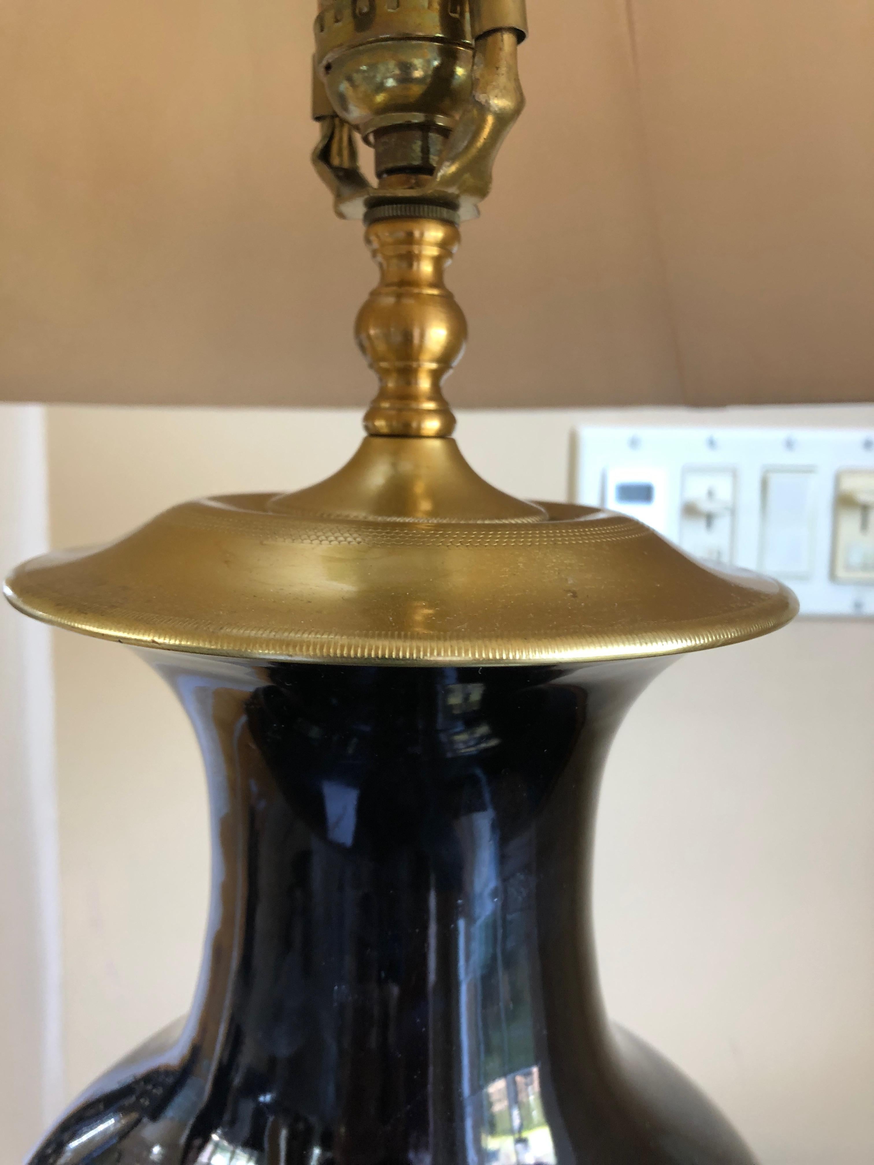 American Truly Elegant Antique Black Table Lamp