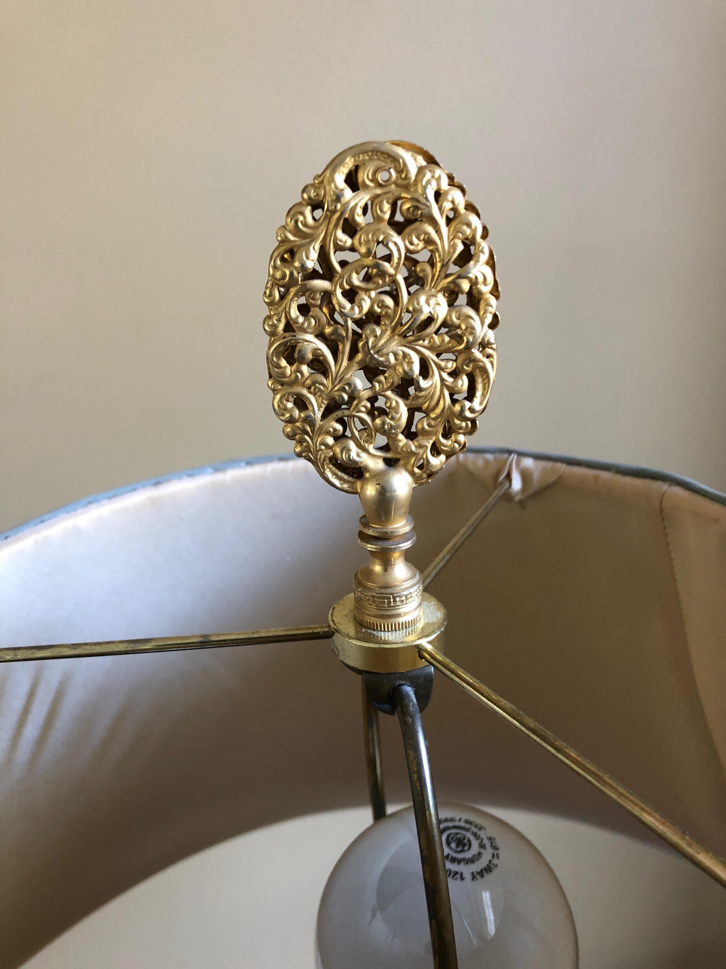19th Century Truly Elegant Antique Black Table Lamp