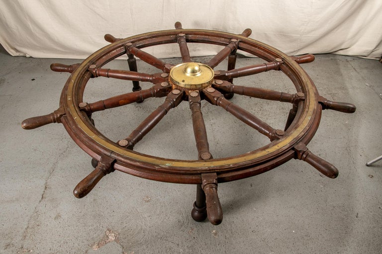 Truly Massive Antique Ship's Wheel Table at 1stDibs