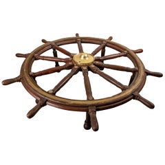 Truly Massive Antique Ship's Wheel Table