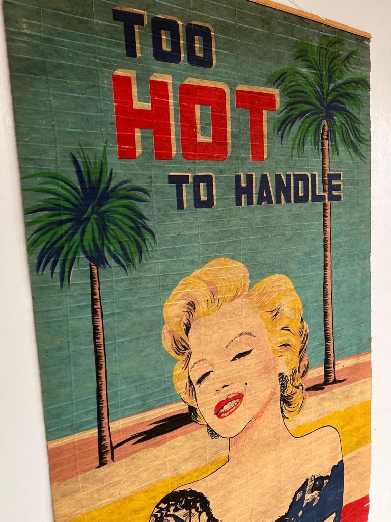 Truly one off original 1960's RARE Marilyn Monroe too hot to handle cloth print For Sale 3