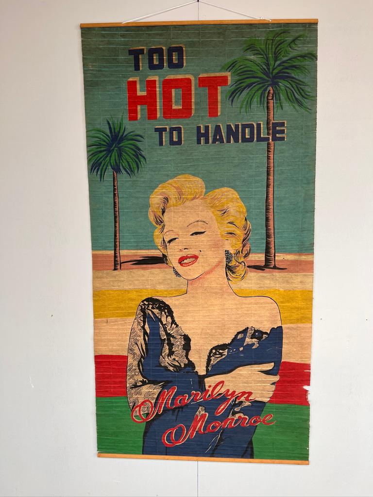 Mid-Century Modern Truly one off original 1960's RARE Marilyn Monroe too hot to handle cloth print For Sale