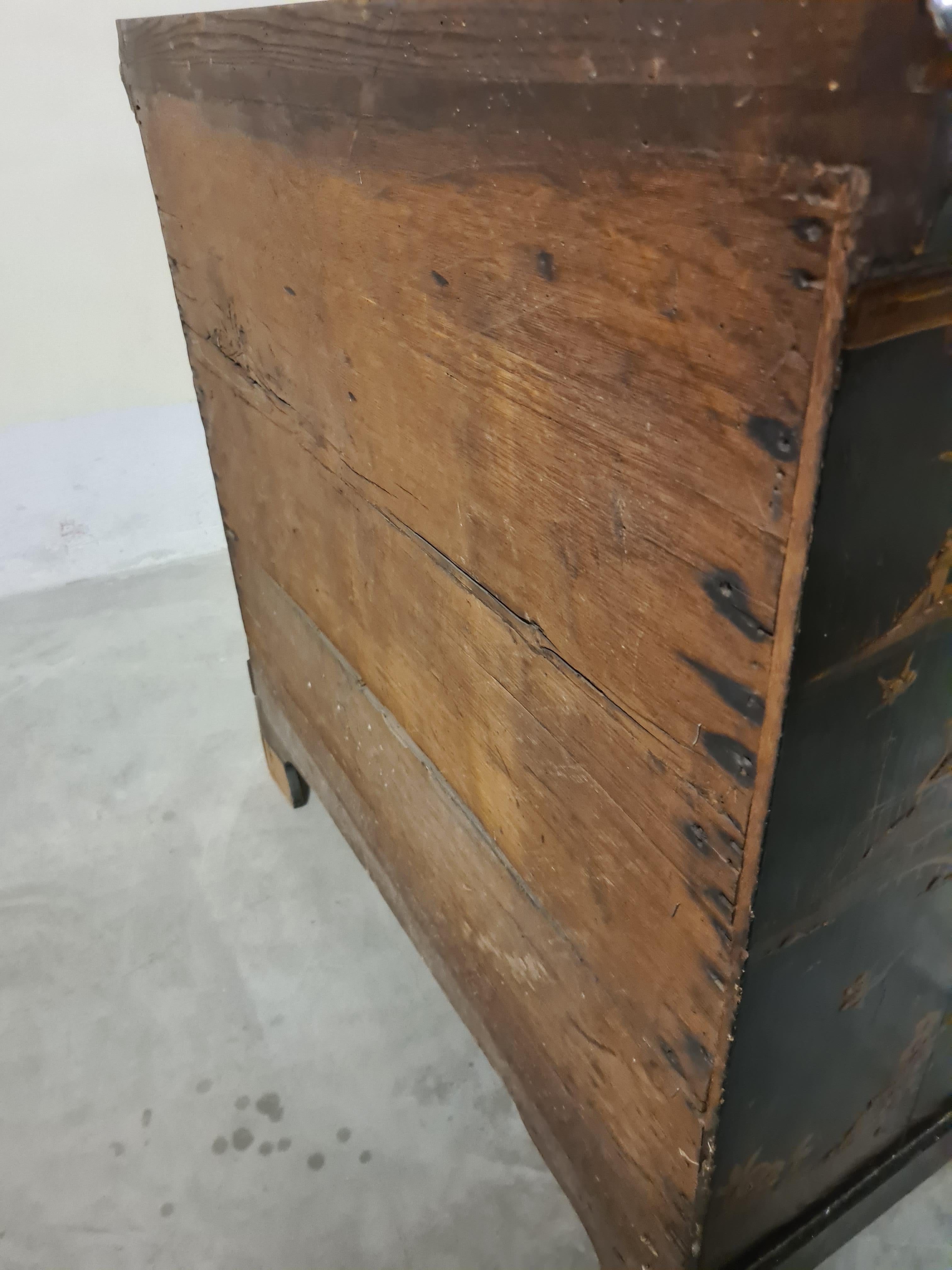 Trumeau holandés de Chinoiserie de doble cuerpo en venta 14