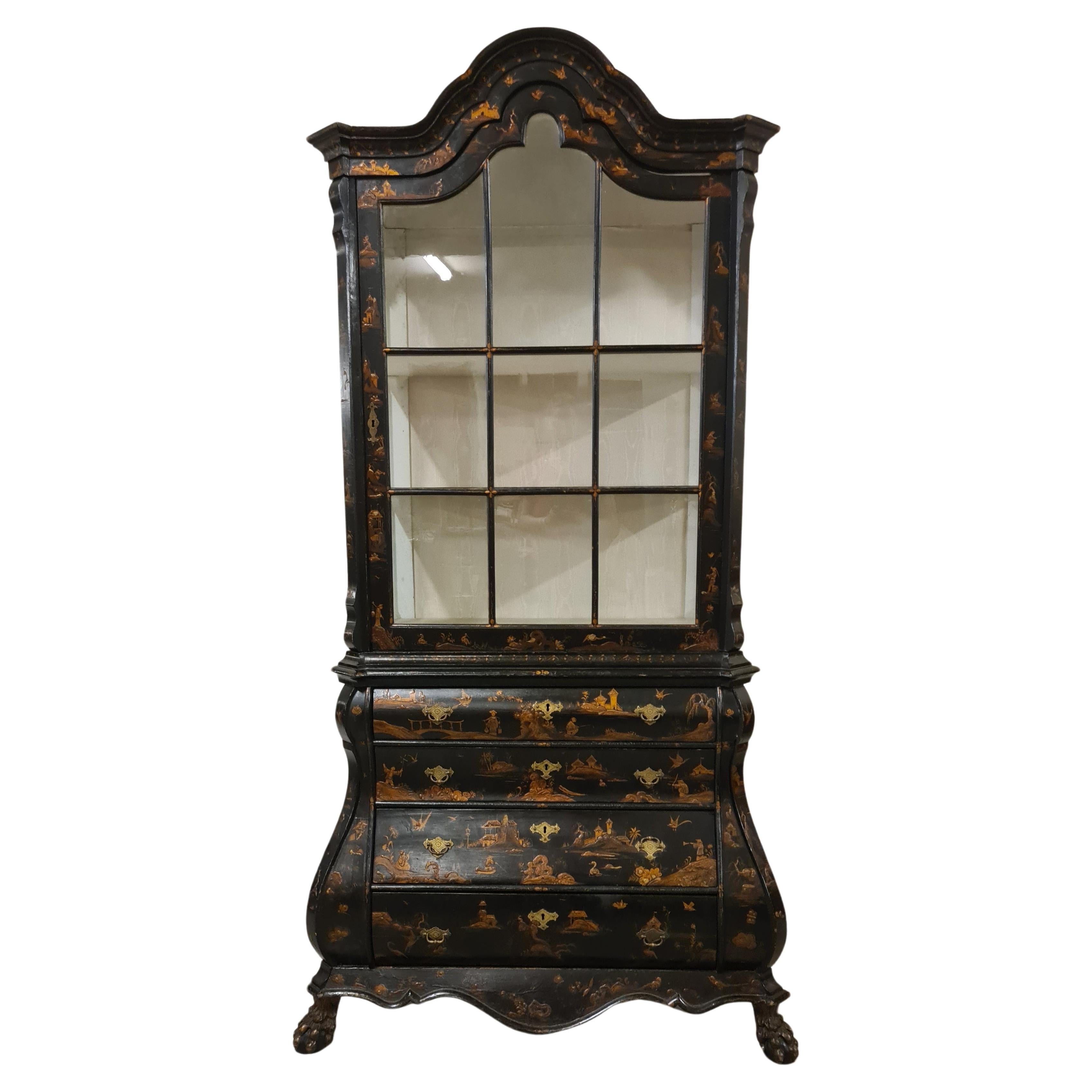 Trumeau holandés de Chinoiserie de doble cuerpo