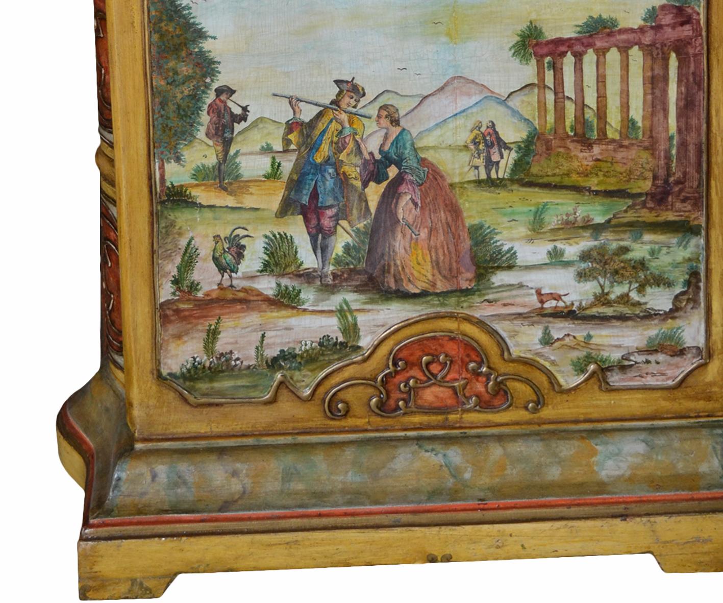 Midcentury Trumeau handpainted in Italy wood venetian art technique by Cupioli  For Sale 1