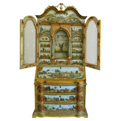 Trumeau Handpainted Wood Venetian Art Technique Made in Italy Only One Piece