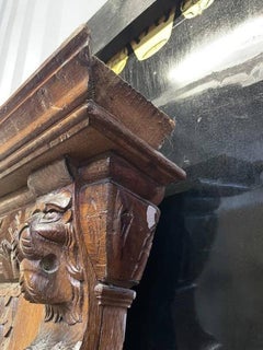 Trumeau Mirror – 19th Century Neo-Renaissance Style – Sculpted Oak