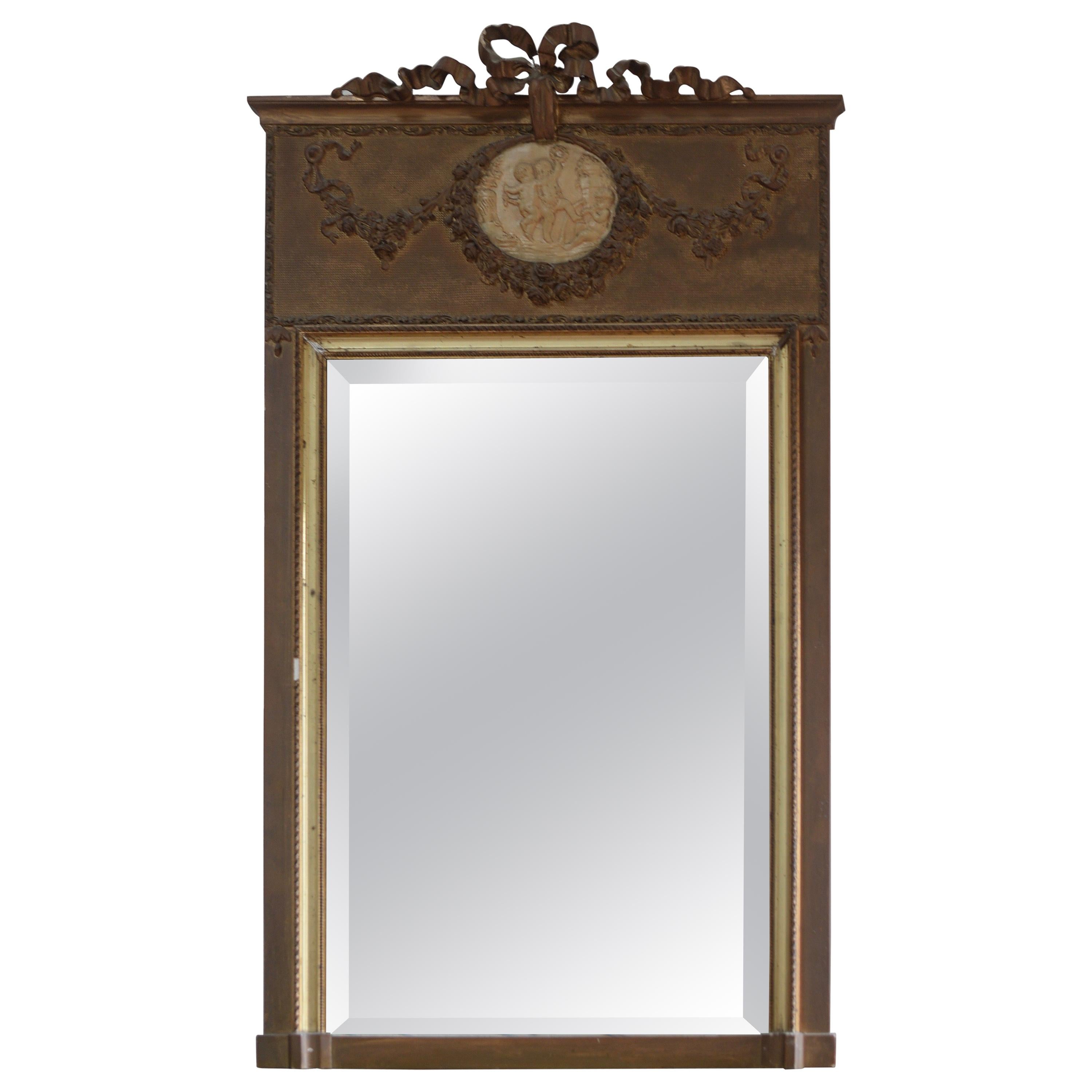 Trumeau Mirror Anges Louis XVI End XIX For Sale